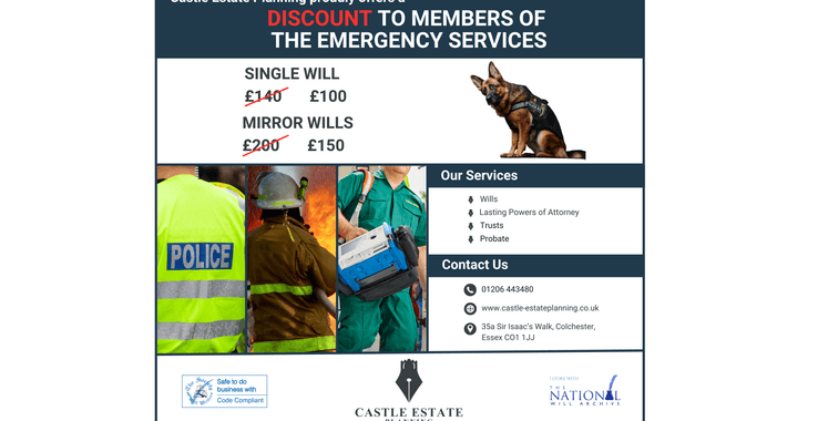 Discount for Members of the Emergency Services at Castle Estate Planning